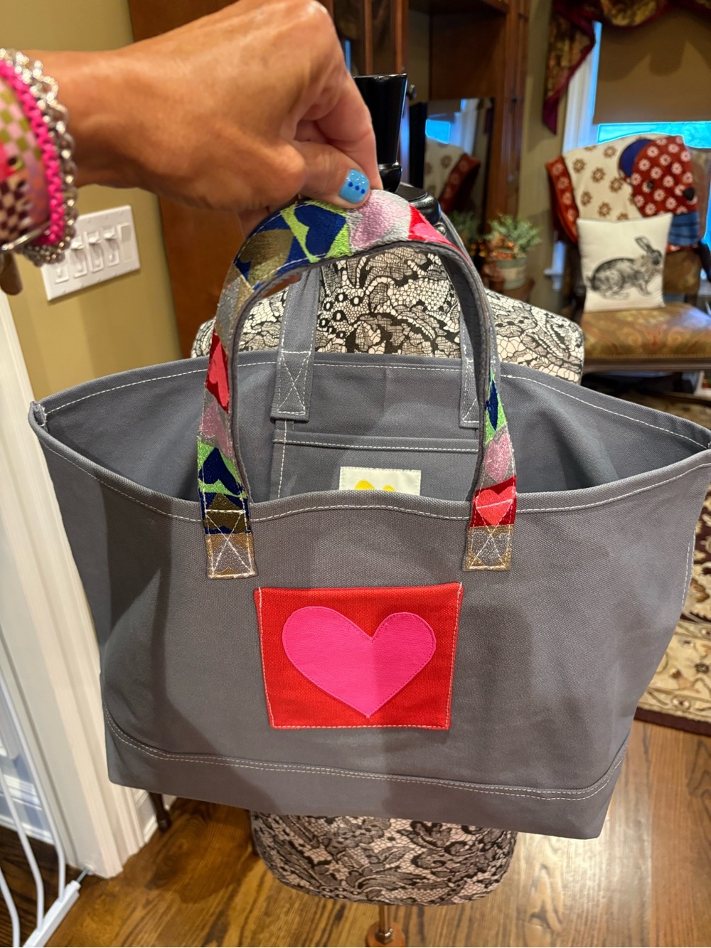 Kerri Rosenthal Love All Over Tote Bag - Picture 10 of 11